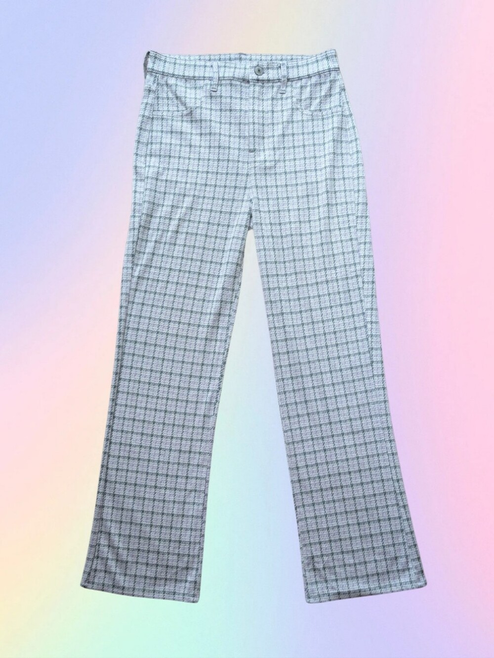 American Eagle Outfitters Skinny Kick Crop Super Stretch Houndstooth Plaid Sz 4